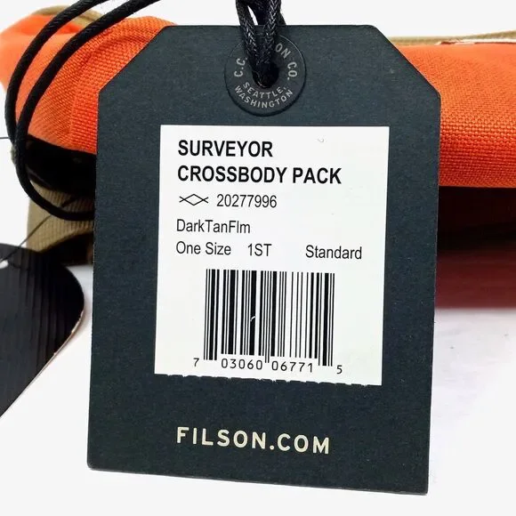 NWT Filson Surveyor Tan/Flame Crossbody Waist Fanny Hiking Pack - Picture 4 of 11